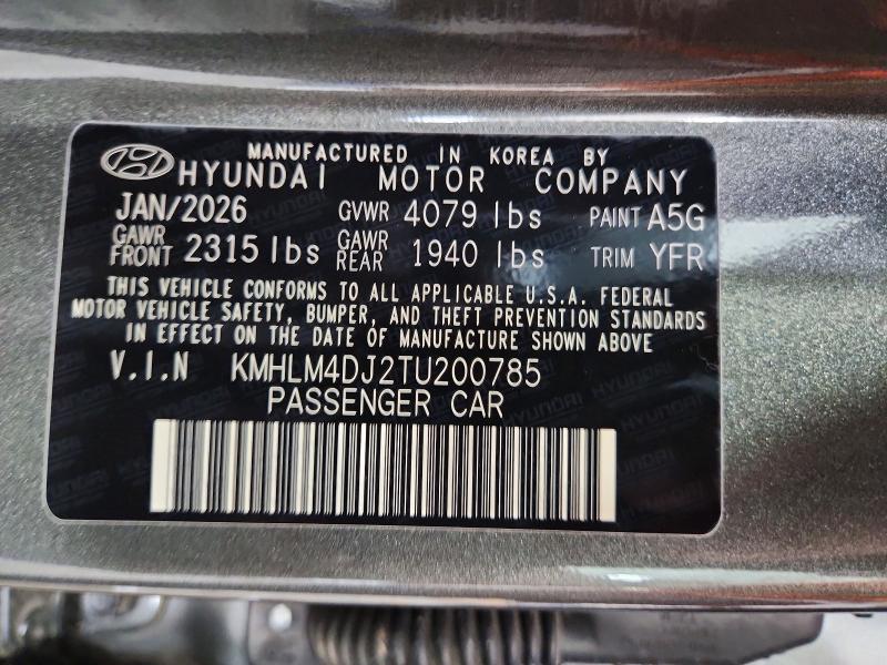 54771366 :رقم المزاد ، KMHLM4DJ2TU200785 vin ، 2026 Hyundai Elantra Hybrid مزاد بيع