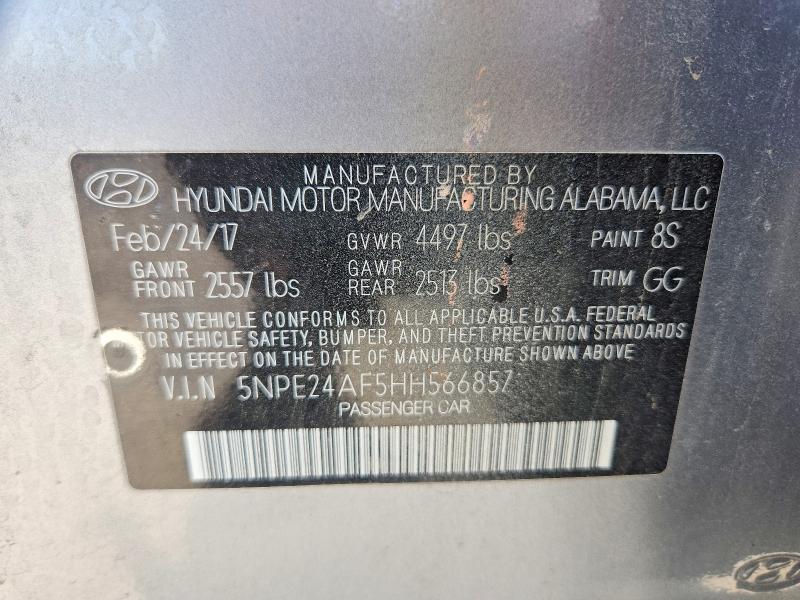 Продажа на аукционе авто 2017 Hyundai Sonata, vin: 5NPE24AF5HH566857, номер лота: 51771866