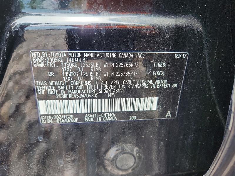53470566 :رقم المزاد ، 2T3RFREV5JW704335 vin ، 2018 Toyota Rav4 مزاد بيع