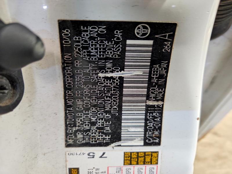 Aukcja sprzedaży 2007 Toyota Prius, vin: JTDKB20U377564860, numer aukcji: 54270306