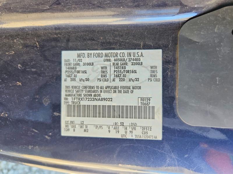 Aukcja sprzedaży 2003 Ford F150, vin: 1FTRX17233NA89022, numer aukcji: 53929846