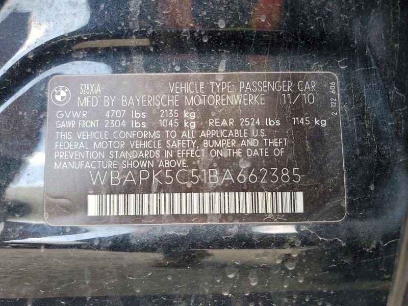 Aukcja sprzedaży 2011 Bmw 328, vin: WBAPK5C51BA662385, numer aukcji: 54802546