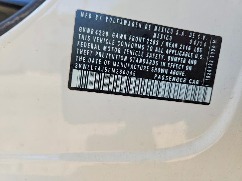 Продажа на аукционе авто 2014 Volkswagen Jetta, vin: 3VWLL7AJ5EM286045, номер лота: 55281336
