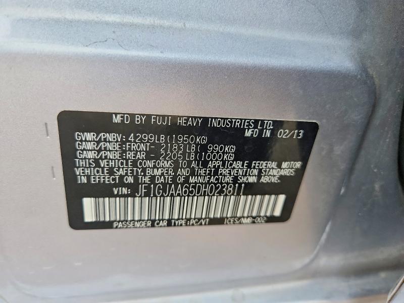 55197616 :رقم المزاد ، JF1GJAA65DH023811 vin ، 2013 Subaru Impreza مزاد بيع