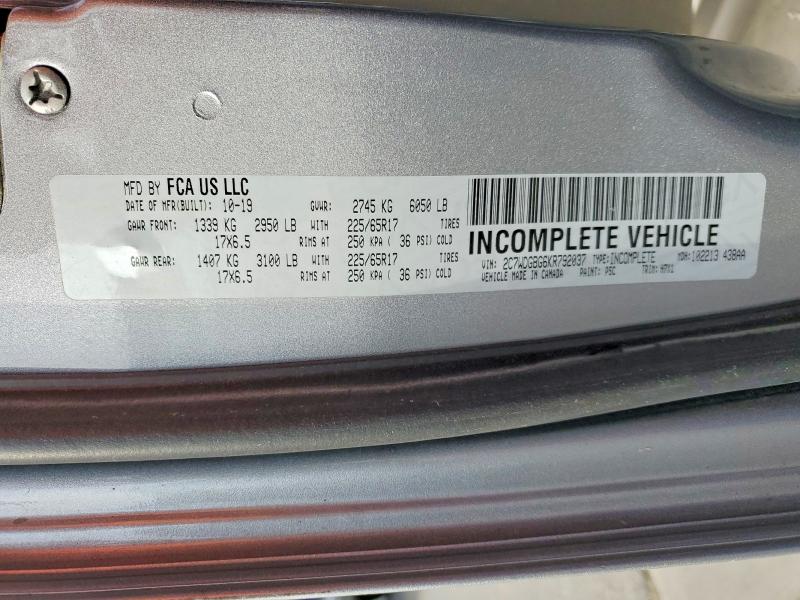 Aukcja sprzedaży 2019 Dodge Grand Caravan, vin: 2C7WDGBG6KR792037, numer aukcji: 53838256
