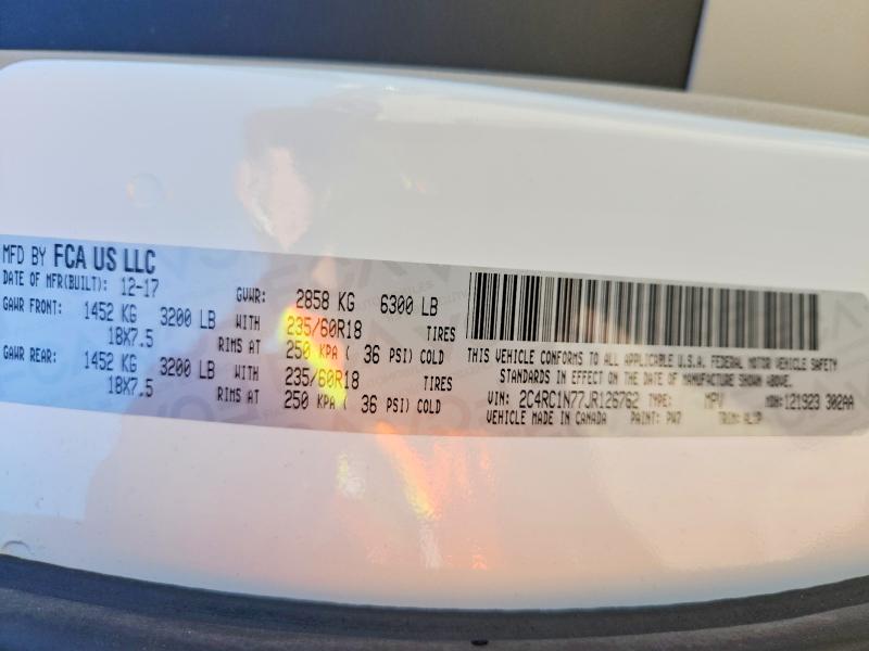 53174696 :رقم المزاد ، 2C4RC1N77JR126762 vin ، 2018 Chrysler Pacifica مزاد بيع