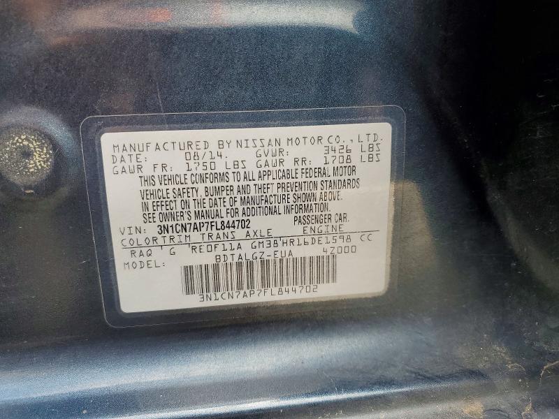 Продаж на аукціоні авто 2015 Nissan Versa, vin: 3N1CN7AP7FL844702, номер лоту: 52173506