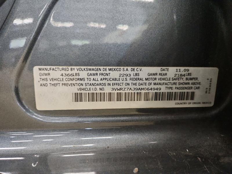 51421426 :رقم المزاد ، 3VWRZ7AJ9AM064949 vin ، 2010 Volkswagen Jetta مزاد بيع