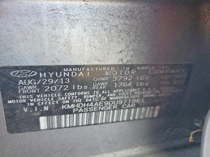Продажа на аукционе авто 2013 Hyundai Elantra, vin: KMHDH4AE9DU971861, номер лота: 55518176