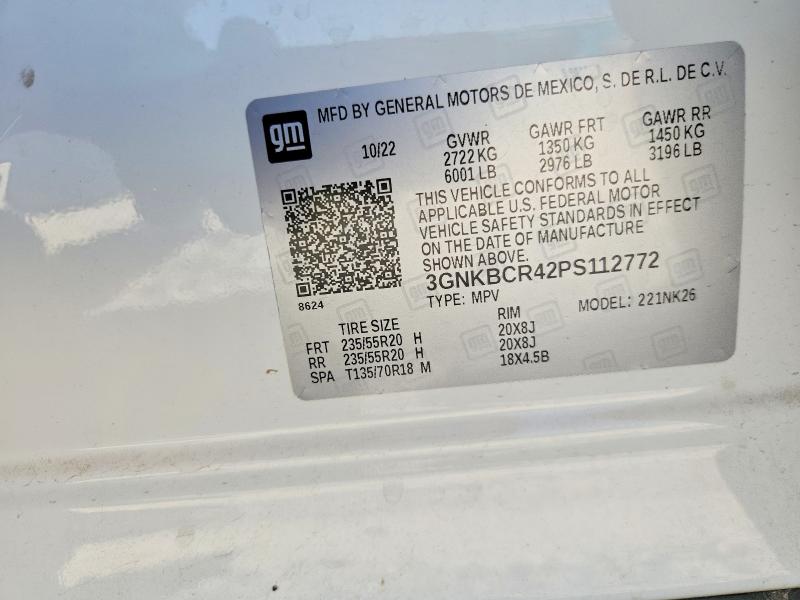 Aukcja sprzedaży 2023 Chevrolet Blazer, vin: 3GNKBCR42PS112772, numer aukcji: 53736486