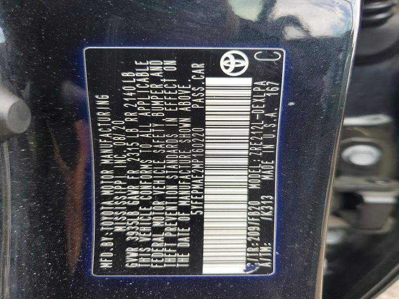 53283126 :رقم المزاد ، 5YFEPMAE2MP160220 vin ، 2021 Toyota Corolla مزاد بيع