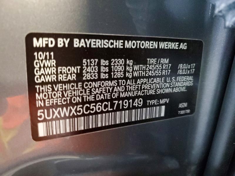 Продаж на аукціоні авто 2012 Bmw X3, vin: 5UXWX5C56CL719149, номер лоту: 52551206