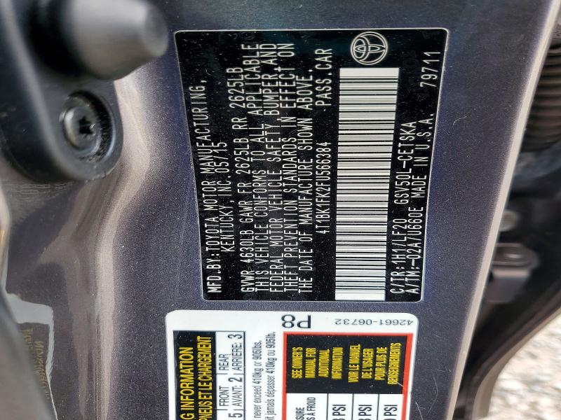 Aukcja sprzedaży 2015 Toyota Camry, vin: 4T1BK1FK2FU566384, numer aukcji: 53131936