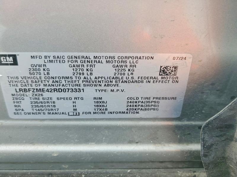 Продаж на аукціоні авто 2024 Buick Envision, vin: LRBFZME42RD073331, номер лоту: 52443526
