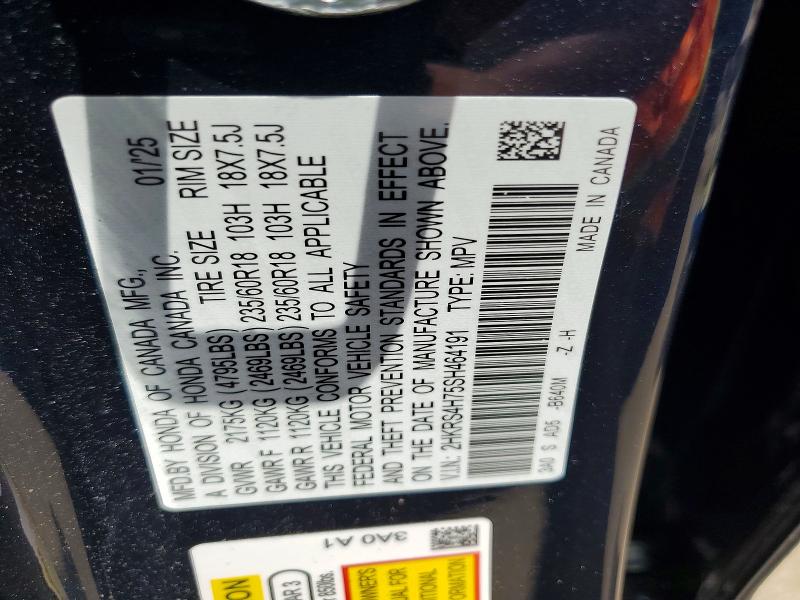 55089096 :رقم المزاد ، 2HKRS4H75SH464191 vin ، 2025 Honda Cr-v مزاد بيع