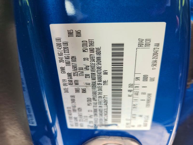 2020 Ford Escape მანქანა იყიდება აუქციონზე, vin: 1FMCU9G63LUA09171, აუქციონის ნომერი: 51803516
