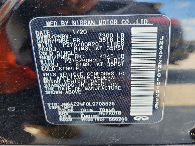 Продаж на аукціоні авто 2020 Infiniti Qx80, vin: JN8AZ2NF0L9703525, номер лоту: 54238536