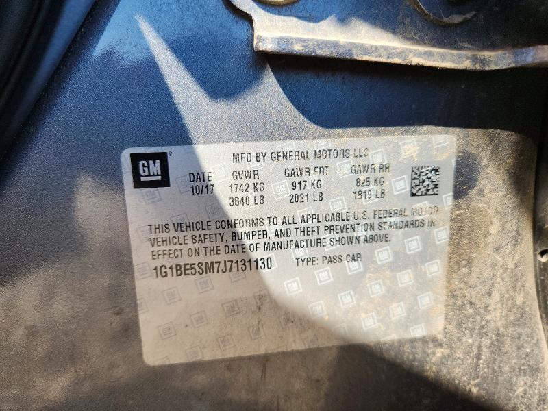 2018 Chevrolet Cruze მანქანა იყიდება აუქციონზე, vin: 1G1BE5SM7J7131130, აუქციონის ნომერი: 54444666