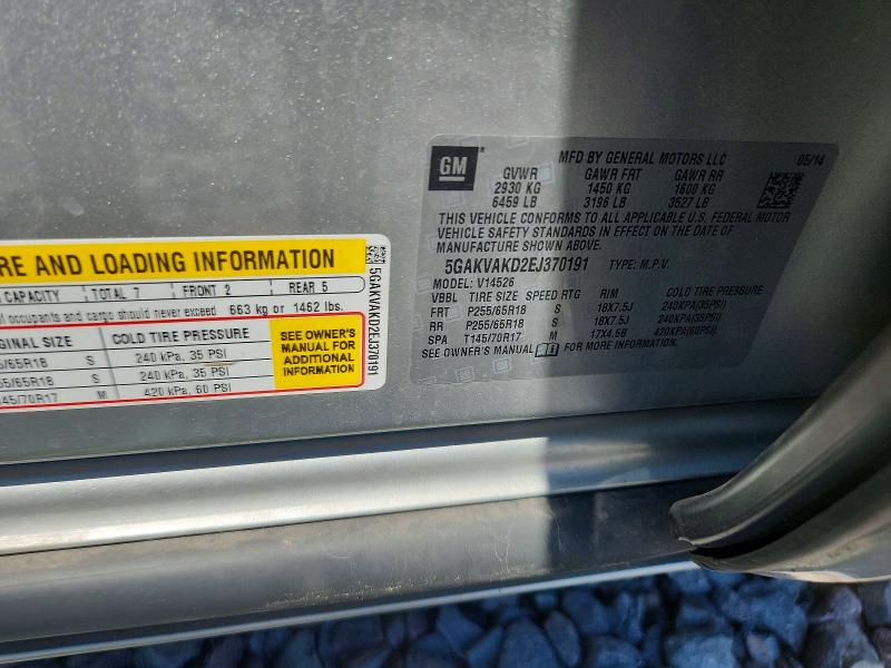 2014 Buick Enclave მანქანა იყიდება აუქციონზე, vin: 5GAKVAKD2EJ370191, აუქციონის ნომერი: 55304996