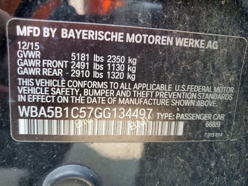 54955266 :رقم المزاد ، WBA5B1C57GG134497 vin ، 2016 Bmw 535 مزاد بيع