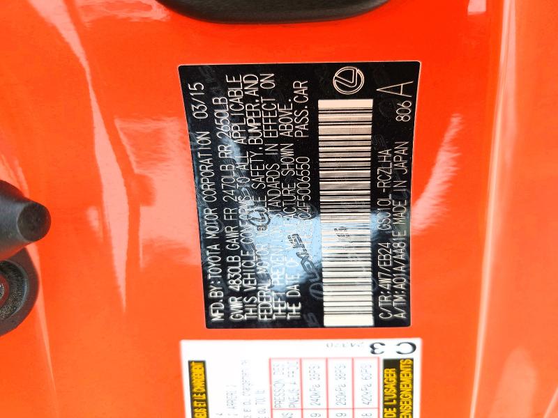 Aukcja sprzedaży 2015 Lexus Rc, vin: JTHHE5BC4F5006550, numer aukcji: 50336156