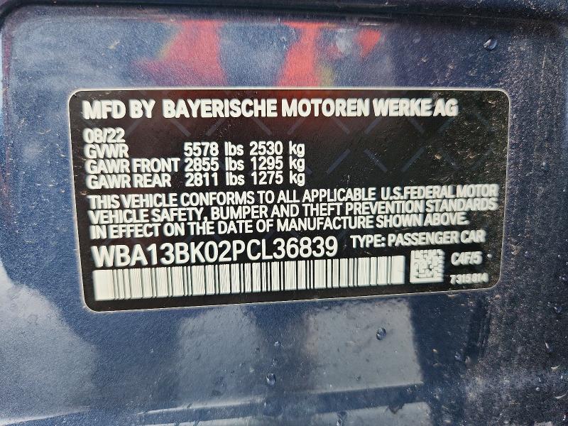 Aukcja sprzedaży 2023 Bmw M550xi, vin: WBA13BK02PCL36839, numer aukcji: 52397666