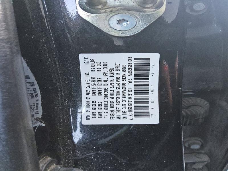 Aukcja sprzedaży 2017 Honda Accord, vin: 1HGCR2F37HA261603, numer aukcji: 52239766
