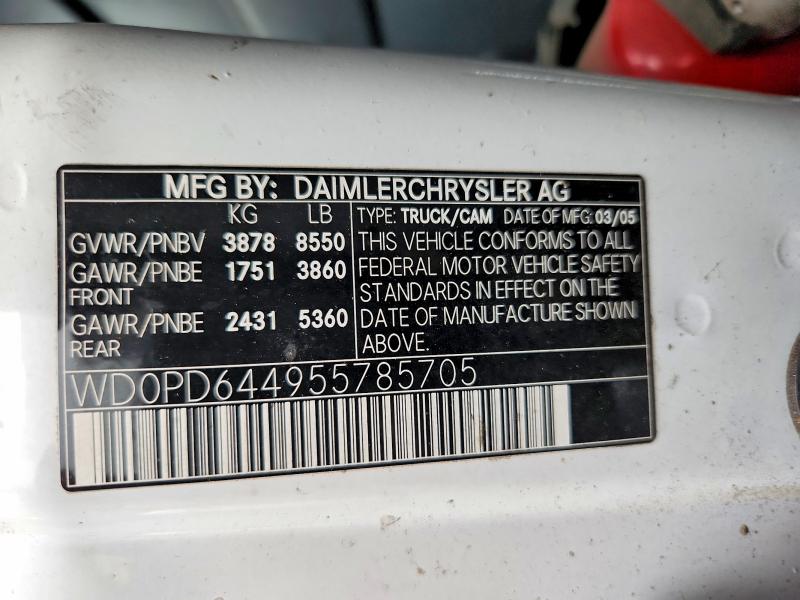 52356136 :رقم المزاد ، WD0PD644955785705 vin ، 2005 Dodge Sprinter مزاد بيع
