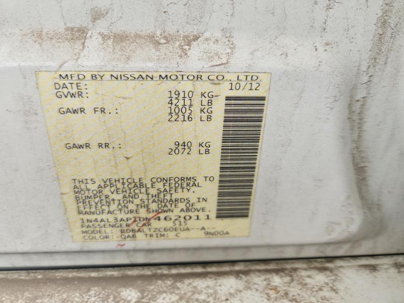 Продажа на аукционе авто 2013 Nissan Altima, vin: 1N4AL3AP1DN462011, номер лота: 53305196