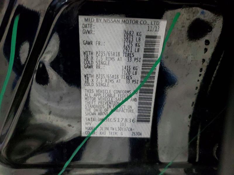 Aukcja sprzedaży 2014 Infiniti Qx60, vin: 5N1AL0MM3EC517836, numer aukcji: 52538186