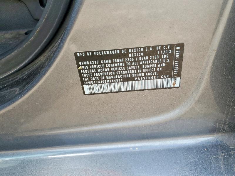 Продажа на аукционе авто 2014 Volkswagen Jetta, vin: 3VWD17AJ0EM244831, номер лота: 52720006
