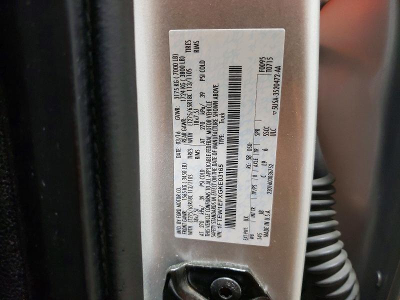 Aukcja sprzedaży 2016 Ford F150, vin: 1FTEW1EFXGKE03165, numer aukcji: 54733936