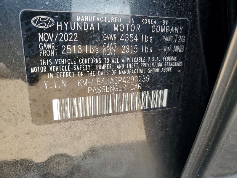 Продаж на аукціоні авто 2023 Hyundai Sonata, vin: KMHL64JA3PA293239, номер лоту: 53912996