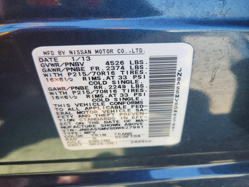 Aukcja sprzedaży 2013 Nissan Rogue, vin: JN8AS5MV8DW627991, numer aukcji: 53456426