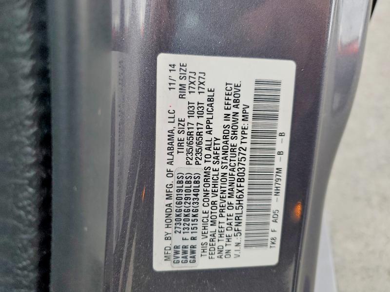 55456996 :رقم المزاد ، 5FNRL5H6XFB037572 vin ، 2015 Honda Odyssey مزاد بيع
