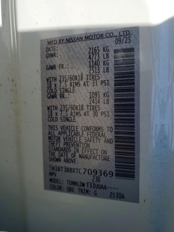 51815716 :رقم المزاد ، 5N1BT3BBXTC709369 vin ، 2026 Nissan Rogue مزاد بيع
