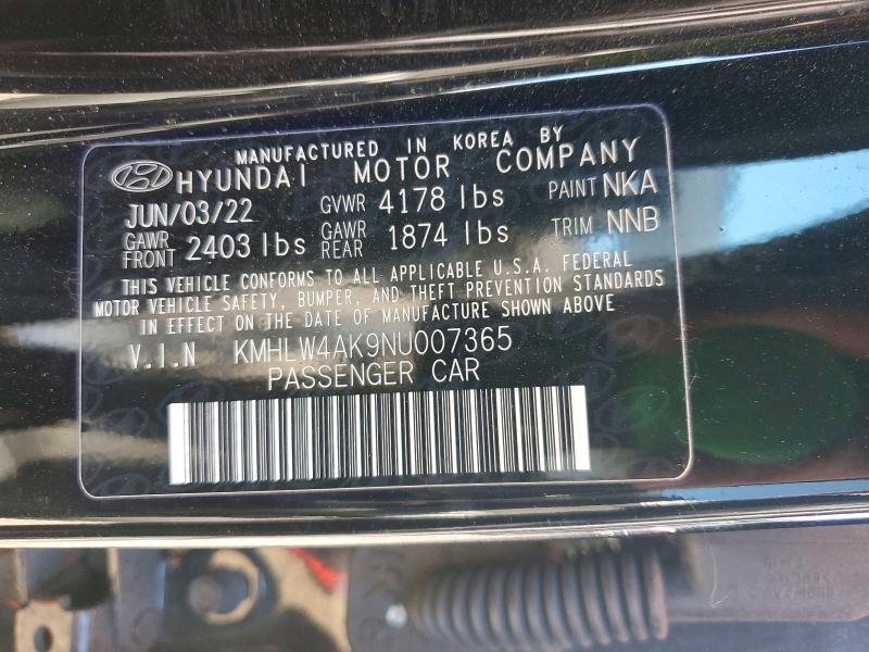 52581146 :رقم المزاد ، KMHLW4AK9NU007365 vin ، 2022 Hyundai Elantra N مزاد بيع