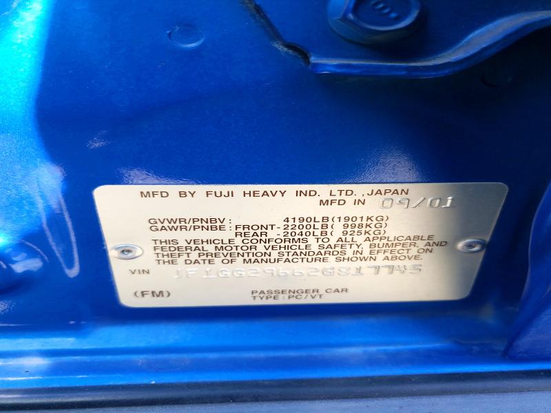 Продажа на аукционе авто 2002 Subaru Impreza, vin: JF1GG29662G817745, номер лота: 52081776