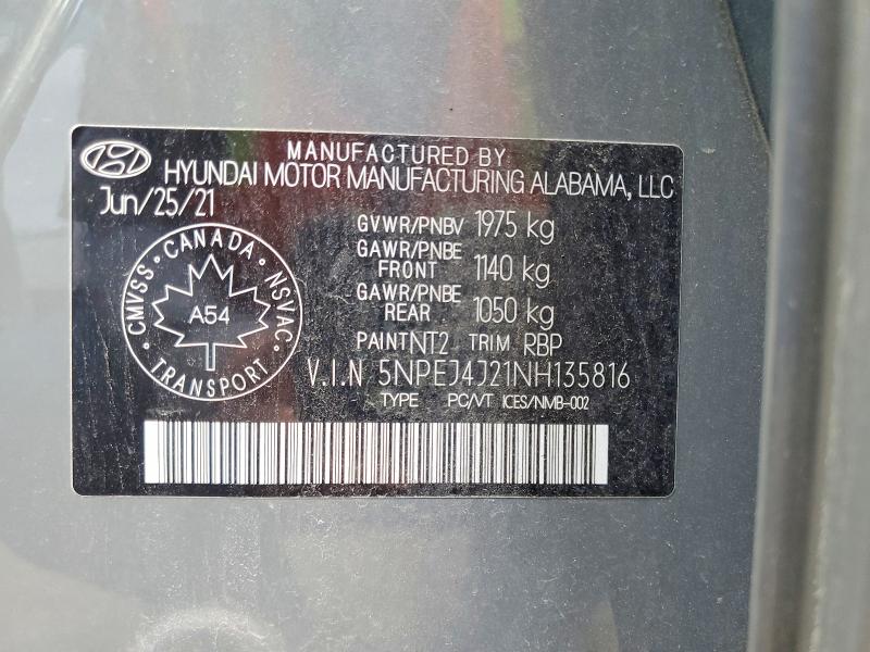 Продажа на аукционе авто 2022 Hyundai Sonata, vin: 5NPEJ4J21NH135816, номер лота: 53056496