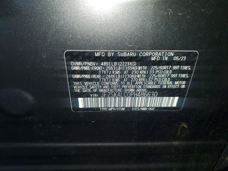 Aukcja sprzedaży 2023 Subaru Forester, vin: JF2SKALC0PH486630, numer aukcji: 52354006