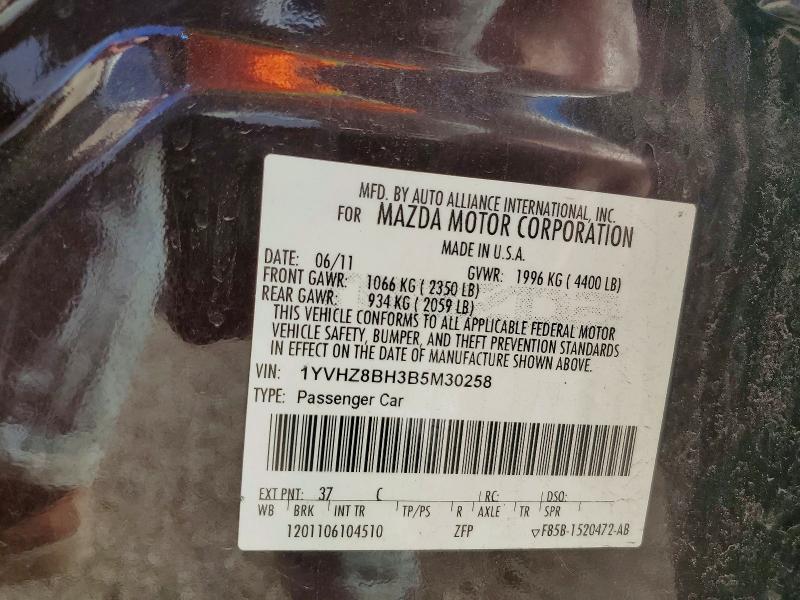 Aukcja sprzedaży 2011 Mazda 6, vin: 1YVHZ8BH3B5M30258, numer aukcji: 52702896