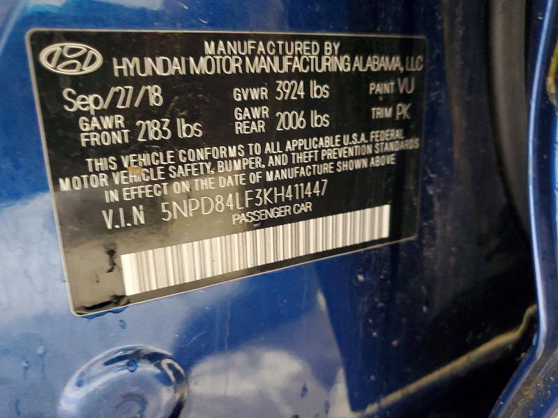 Продажа на аукционе авто 2019 Hyundai Elantra, vin: 5NPD84LF3KH411447, номер лота: 54529956