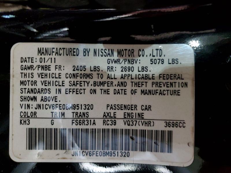 Продажа на аукционе авто 2011 Infiniti G37 Convertible, vin: JN1CV6FE0BM951320, номер лота: 53950026