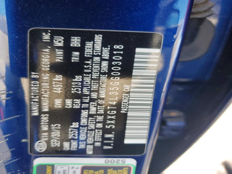 55207686 :رقم المزاد ، 5XXGT4L35GG003018 vin ، 2016 Kia Optima مزاد بيع