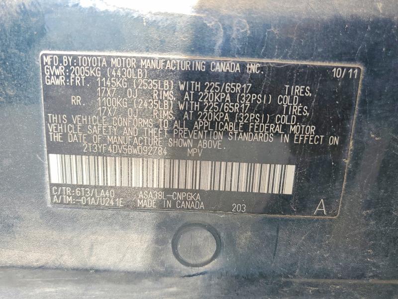Продаж на аукціоні авто 2011 Toyota Rav4, vin: 2T3YF4DV5BW092784, номер лоту: 54399826