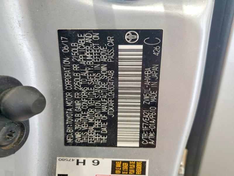 2017 Toyota Prius მანქანა იყიდება აუქციონზე, vin: JTDKARFU2H3047948, აუქციონის ნომერი: 54718906