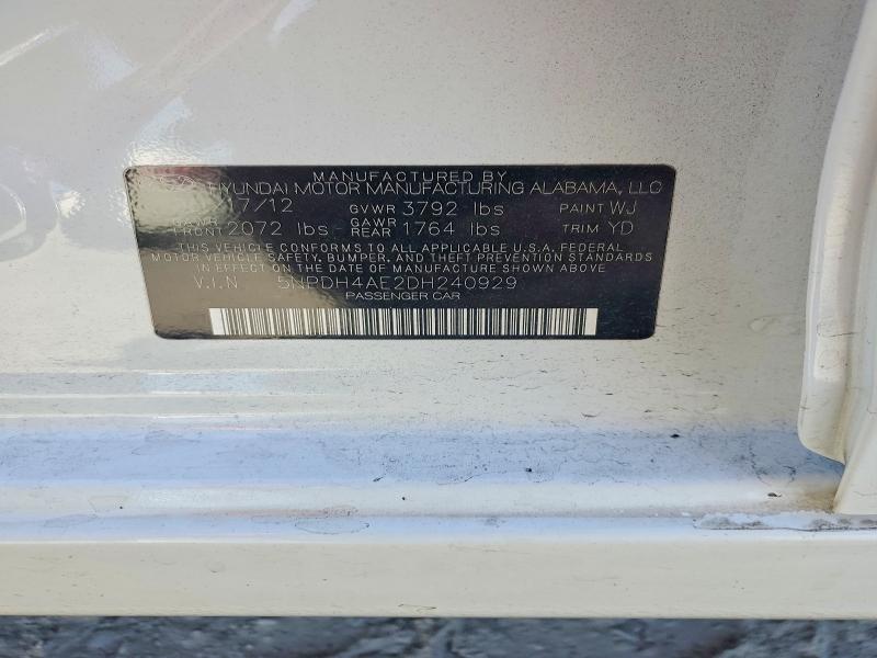 Продажа на аукционе авто 2013 Hyundai Elantra, vin: 5NPDH4AE2DH240929, номер лота: 54260216