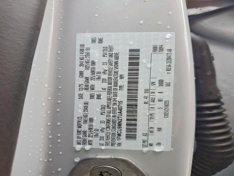 Aukcja sprzedaży 2026 Ford Escape, vin: 1FMCU9MN2TUA40715, numer aukcji: 52720226