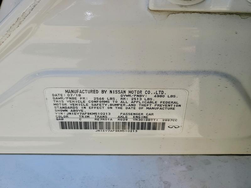 Продаж на аукціоні авто 2019 Infiniti Q50, vin: JN1EV7AP9KM510213, номер лоту: 53603786