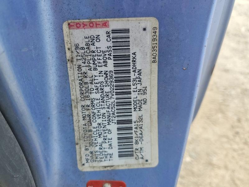 1997 Toyota Tercel მანქანა იყიდება აუქციონზე, vin: JT2AC52L7V0229369, აუქციონის ნომერი: 54330146